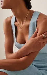 [Cyril] Halo 14K Yellow Gold Quartz Choker Necklace