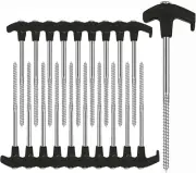 20 Pack Tent Stakes Heavy Duty, 8 Inch Screw in Tree Stake Kits 20 PCS Black