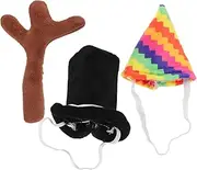 FUNOMOCYA 1 Set Plush Doll Dress Up Accessory with Hat and Antlers Cute Doll Decoration for Photography and DIY Projects Outfit Enhancer