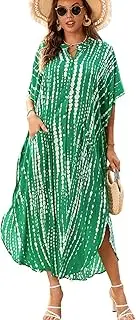 [YouKD] Women's Summer Boho Kimono Long Shirt Dress Large Size Robe Beach Wraps One Size Bathrobes
