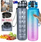 Sport BPA Free 1L Water Bottle Motivational Drink Flask With Time Marking Gym IW