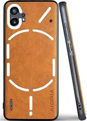 [AIORIA] for Nothing Phone (1) Premium Leather Cover Retro Design Full Protective Phone Case for Nothing Phone (1) 5G (Orange)