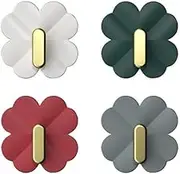 Self Adhesive Hooks for Wall No Damage Heavy Duty Bag Hanger Decorative Purse Holder Sticky Cute Wall Hook for Towel Coat Clothes Hat on Kitchen Bathroom Shower Living Room Desk, 4Pcs