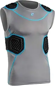 Champro Men's Bull Rush Football Compression Shirt with Integrated Cushion System
