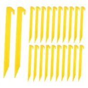 24Pcs Tent Stakes Plastic 12 Inch Camping Ground Pegs with Hook Yellow