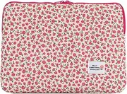 AZURAOKEY Cute Floral Laptop Sleeve Case Kawaii Aesthetic Laptop Sleeve Protective Soft Pad Bag Zipper Cover Compatible with 13" Notebook
