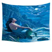Serenity Coastal Cliffs Mermaid Tapestry