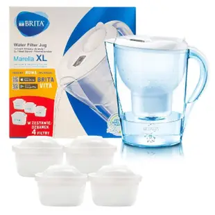 【BRITA】Marella 濾水壺 3.5L 白色 內含4顆濾芯(平行輸入)