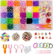Rubber Bands for Bracelets 28 Colors Bracelet Making Kit Rubber Band Loom with A
