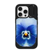 iPhone 16 Pro Impact Ring Stand Case MagSafe Compatible Blue Pansy