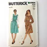 Butterick Pattern 3964 UNCUT Misses Pullover Dress Jumper Pockets Size 12