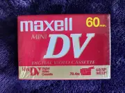 New Sealed Maxell DVC 60 90 min Mini DV Blank Digital Video Cassette Record