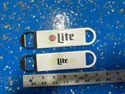 (2) Miller Lite Logo Beer Bottle Bartender Speed Bar Opener Rubber Grip Tool