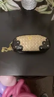 Mud Pie Beige Sunglass Case Wristlet Chain Eyeglass Case