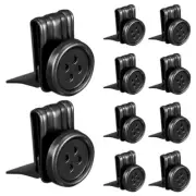 10 Pcs Suspenders Buttons Movable No Sew Button End Brace Clips Suspender Black