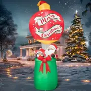 Christmas Santa Penguin with Giant Air Balloon Airblown Inflatable Decor BlowUp