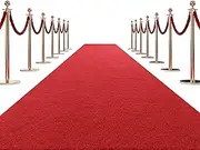 HOMBYS 450 GSM Extra Thick Red Carpet Runner for Partys & Events 3x10 ft, Non-Slip Rubber Backed Aisle Runway Rug for Step, Proposal & Wedding Decorations, Hollywood Oscars Runway, (Red, 3x10 ft)