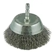 ITM 65mm 1/4" Hex Shank Crimp Wire Spindle Mounted Cup Brush TM7021-065