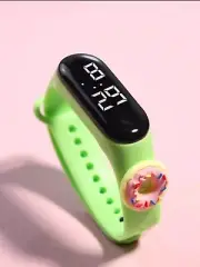 Kids Electronic Digital LED Waterproof Sports Watch - Green/Black