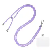 Phone Lanyard Adjustable Neck Lanyard with Transparent Patch Purple