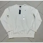 [全新正品] TOMMY HILFIGER 男大童專櫃款LOGO米白針織上衣 XL