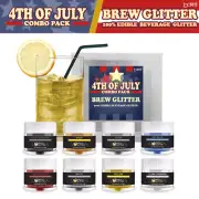 4th of July Brew Glitter Collection B (8 PC SET) | 4th of July Party Kit