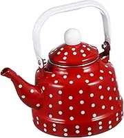 Cabilock Enamel Teapot with Filter Vintage Stovetop Kettle for Tea and Coffee Retro Design for Entertaining and High-Grade Safe Material Efficient Heat Conduction