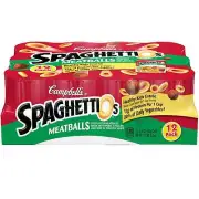 12 Campbell's SpaghettiOs Pasta with Meatballs Cans Tomato Sauce FREE SHIP