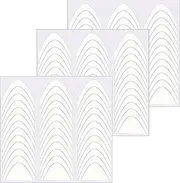 French Manicure Nail Stickers - Nail White Stickers 1368 Stickers, with Three Arc Moon Shapes French Manicure Strips, Design Tools for Learner Salons