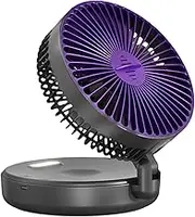Room Air Circulator - Quiet Table Fan with Aromatherapy Box - 5 Speeds Rechargeable Foldable Blower with Timer And Night Light For Dorm Kitchen Living Room