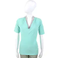 在飛比找Yahoo奇摩購物中心優惠-FABIANA FILIPPI 薄荷綠拼接領短袖上衣