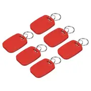 6Pcs IC Card M1 Key Fobs RFID Proximity 13.56MHz Read Only Smart Tag Red