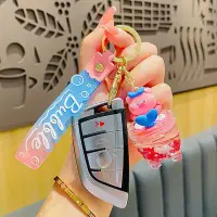 在飛比找Yahoo!奇摩拍賣優惠-包包掛飾正版創意可愛卡通入油泡泡美人魚車鑰匙扣書包掛件情侶小