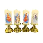 Flameless Prayer Candles Lamp LED Candle Lights for Religious Patio Larterns