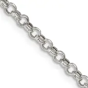 20 Inch Sterling Silver 3mm Semi-Solid Rolo Chain