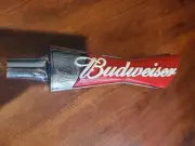 Budweiser Beer Tap Bowtie Brand New Red and Silver Thick. Bud Perfect Condition