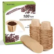 Unbleached K cup Coffee Paper Filters with Lid Disposable for Keurig Reusable...