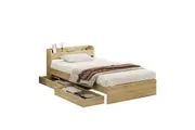 Oikiture Bed Frame Queen Double King Single Size with Charging Ports 2 Drawers Wooden