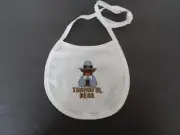 Hand Embroidered "Thankful Bear" Infant Bid--Counted Cross Stitch