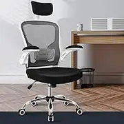 ALFORDSON Office Chair Mesh Computer Chair Swivel Executive Desk Chair with Adjustable Headrest and Armrest (Black and White)