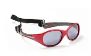 Lil' Pro Polarized Sunglasses w Elastic Band, Smoke w Silver Flash Lenses