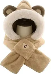 [RYZGOJV] Kids Winter Hat Scarf Set, Unisex Kids Toddler Children Hat with Neck Warmer Winter Warm Accessory Rabbit-Khaki, Khaki