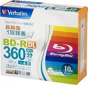 Verbatim VBR260YP10V1 Single Recording Blu-ray Disc, BD-R, DL, 50 GB, 10 Sheets, White Printerable, Single Sided, 2-Layer, 1-4x Speed