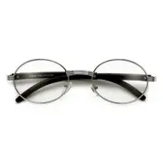 Men Eye Glasses Clear Lens Silver Frame Oval Hip Hap Shades Trendy Classy Retro