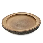 Nature’s Elegance Round Rain Tree Wood Hand Carved Wooden Bowl