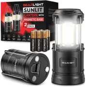 GearLight Camping Lantern - 2 Portable LED Battery Powered Lantern with Magne...
