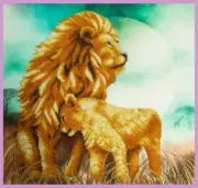 Bead embroidery kit Lions hand embroidery needlework kit