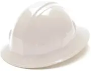 Pyramex 4 point Full Brim Hard Hat with Ratchet Suspension - White