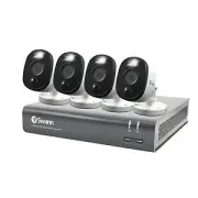 Swann 4CH 1080p DVR Kit with 4 x 1080p PIR Bullet Cameras with Warning Spotlight
