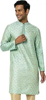 in-Sattva Men's Embroidered and Patterned Regular Fit Long Kurta Tunic